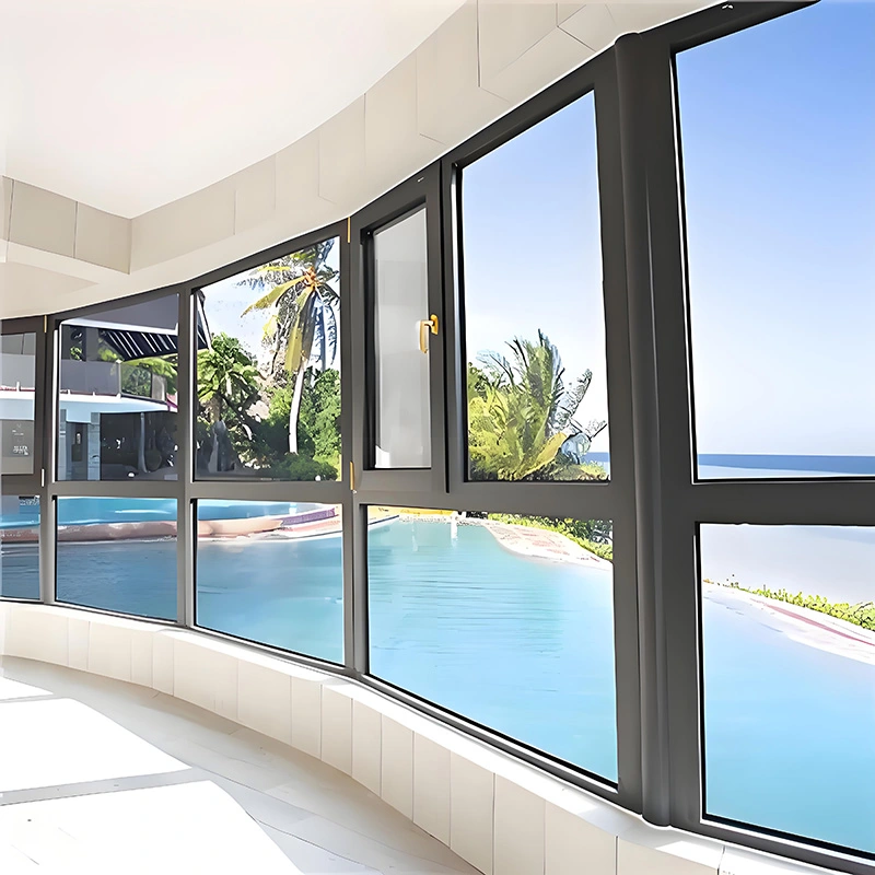 Okna otwierane do wewnątrz ze stopu aluminium